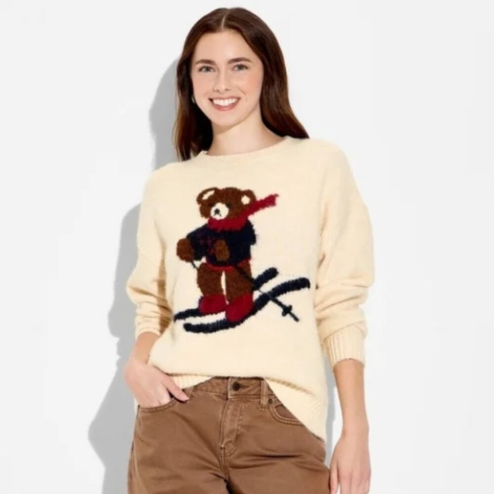 NEW L Wild Fable Crewneck Pullover Heritage Novelty Sweater